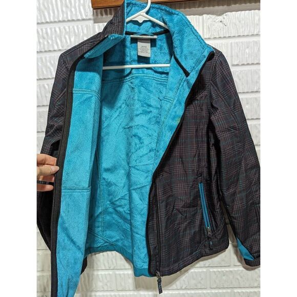 Free Country Women’s Teal Plush Lined Plaid Full Zip Ski Jacket Size Medium - Picture 2 of 7